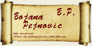 Bojana Pejnović vizit kartica